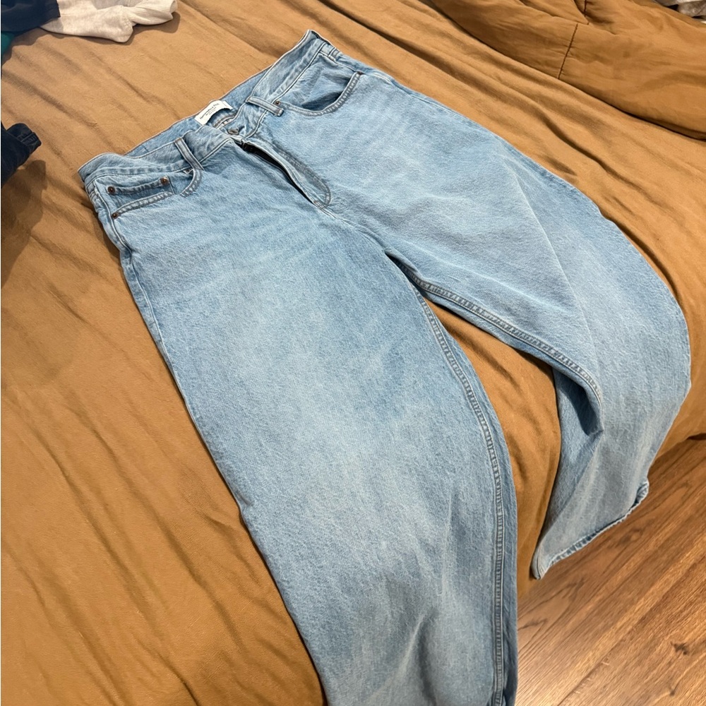 Abercrombie & Fitch Light Blue Ultra Loose Low Rise Jeans